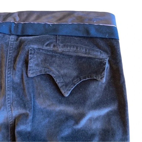 Heich Vintage Dark Brown Velour Straight Leg Asymmetric Waistband Pants Size 8 - Picture 7 of 12